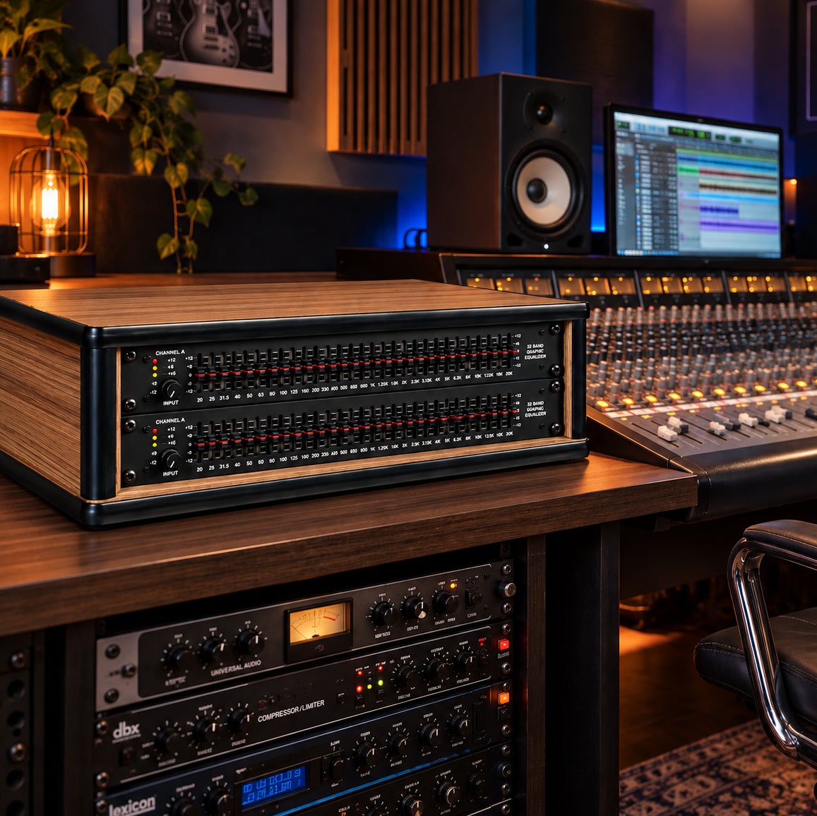 2U 19" Pro Audio Rack Made from Driftwood Laminate Wood