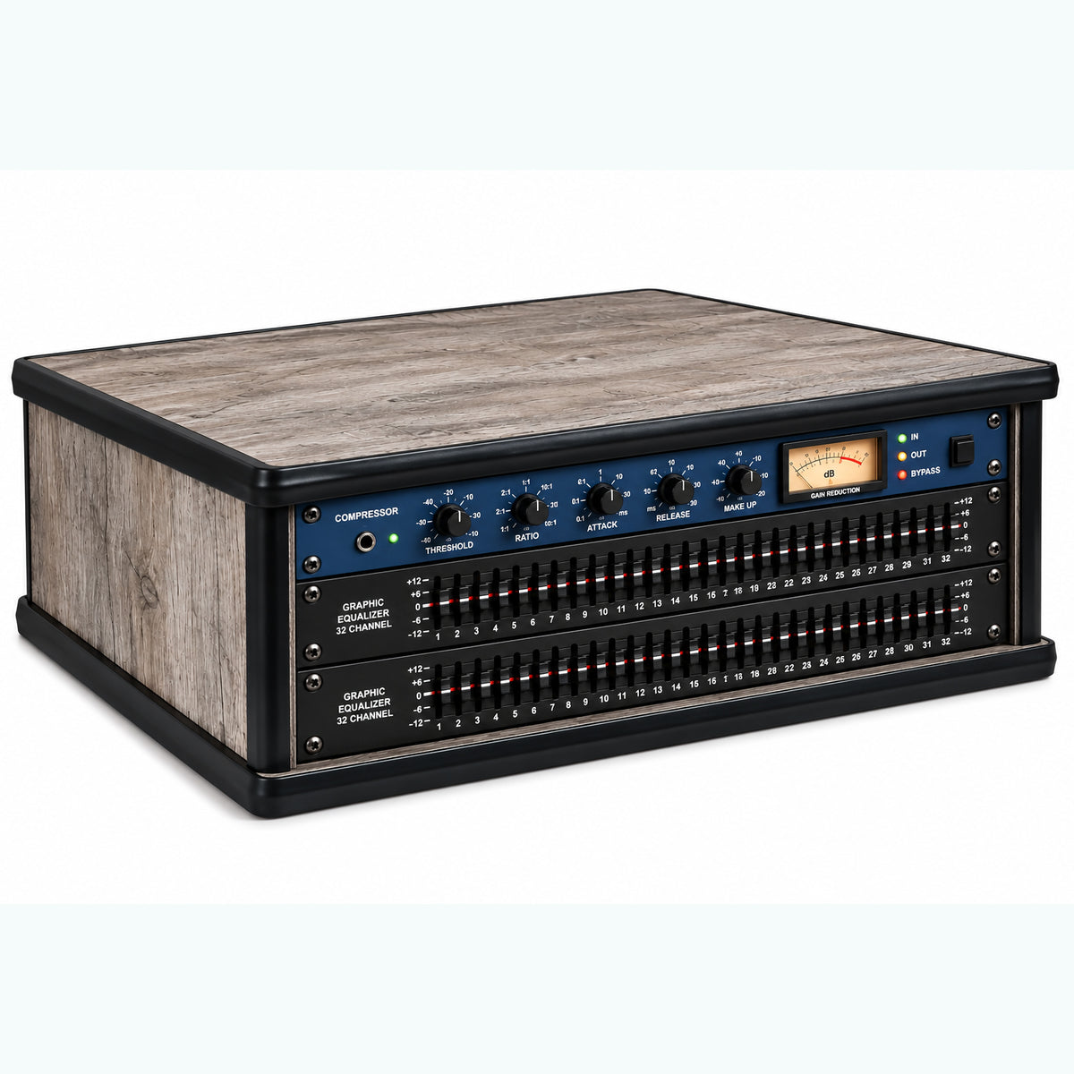 3U 19" Pro Audio Rack Made from Santa De Oak Laminate Wood