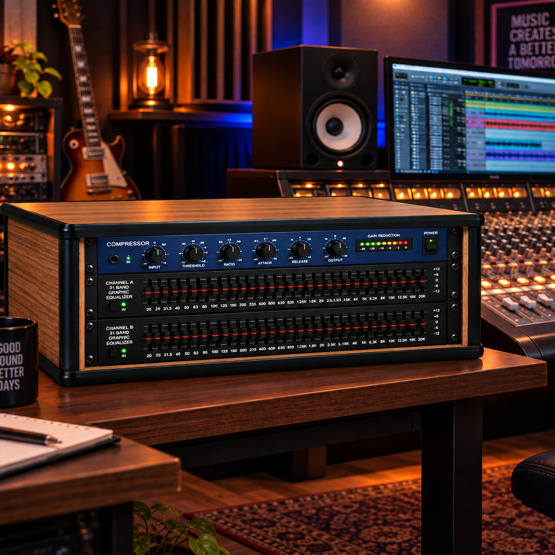 3U 19" Pro Audio Rack Made from Driftwood Laminate Wood