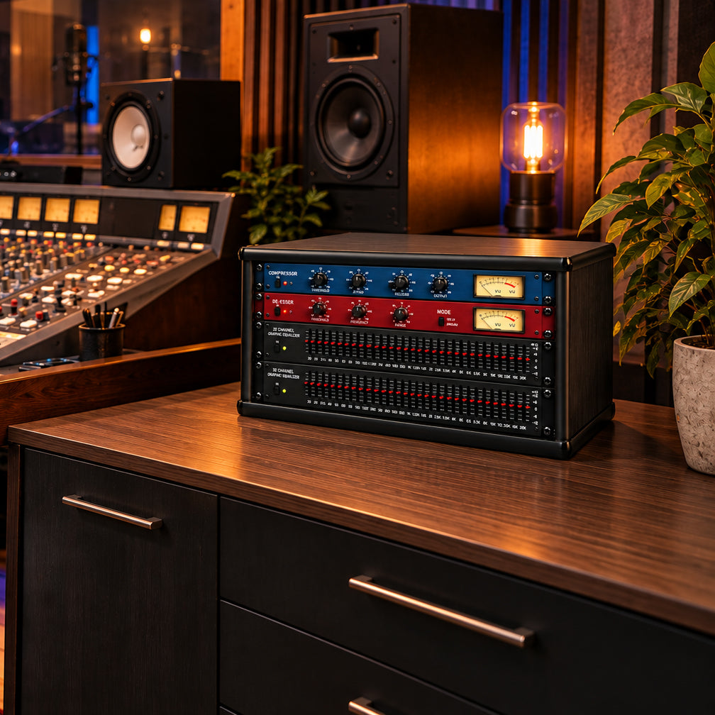 4U 19" Pro Audio Rack Made from Black Hacienda Laminate Wood
