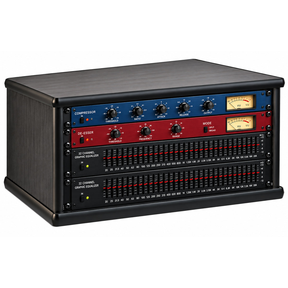 4U 19" Pro Audio Rack Made from Black Hacienda Laminate Wood