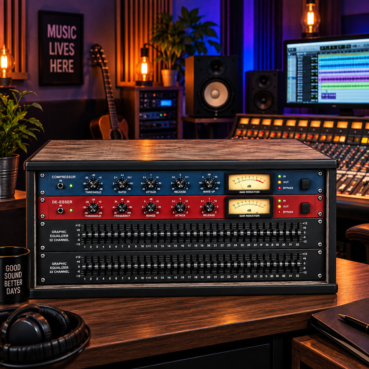 4U 19" Pro Audio Rack Made from Santa De Oak Laminate Wood