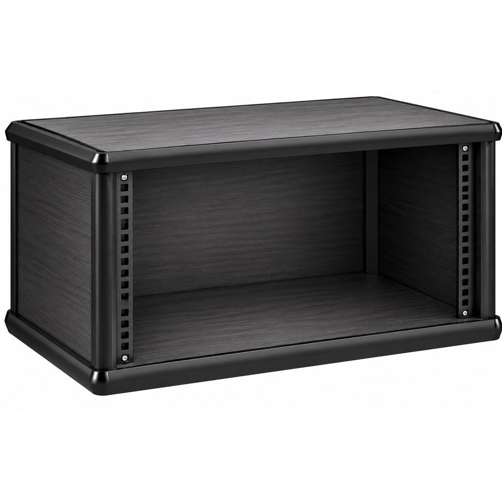 6U 19" Pro Audio Rack Made from Black Hacienda Laminate Wood