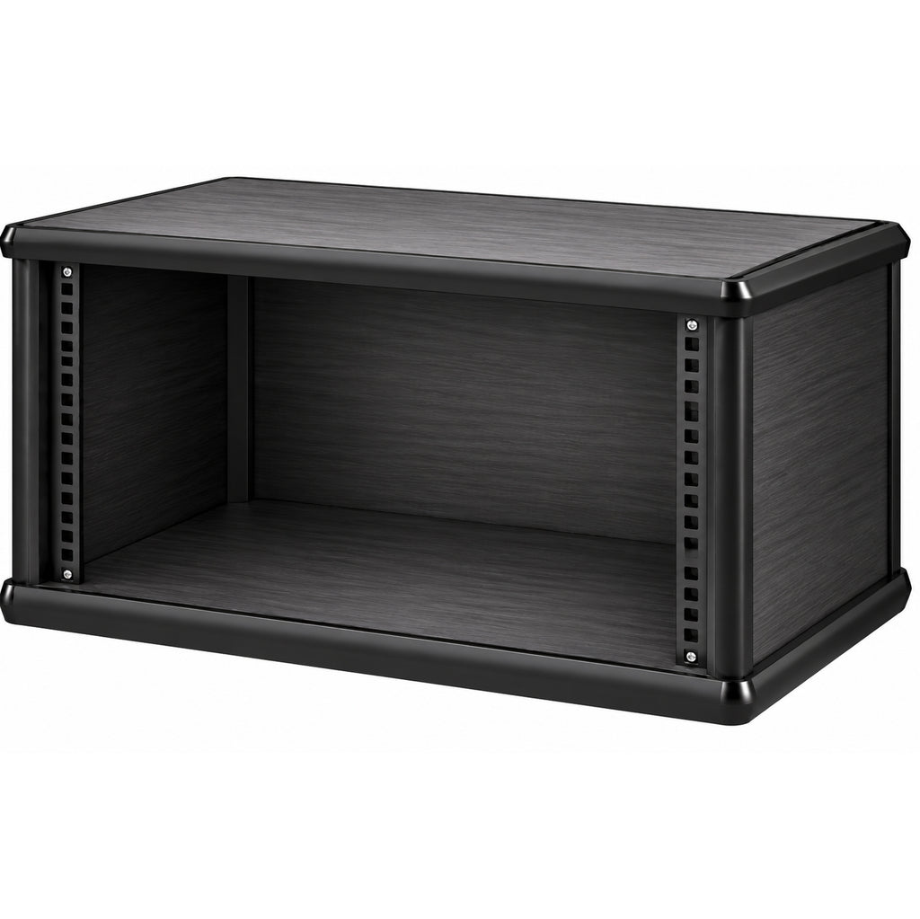 6U 19" Pro Audio Rack Made from Black Hacienda Laminate Wood