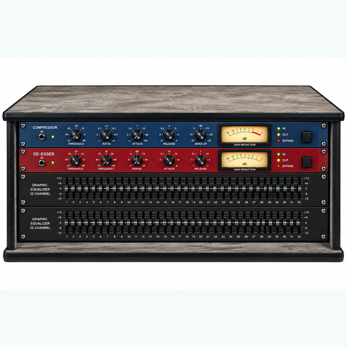 4U 19" Pro Audio Rack Made from Santa De Oak Laminate Wood