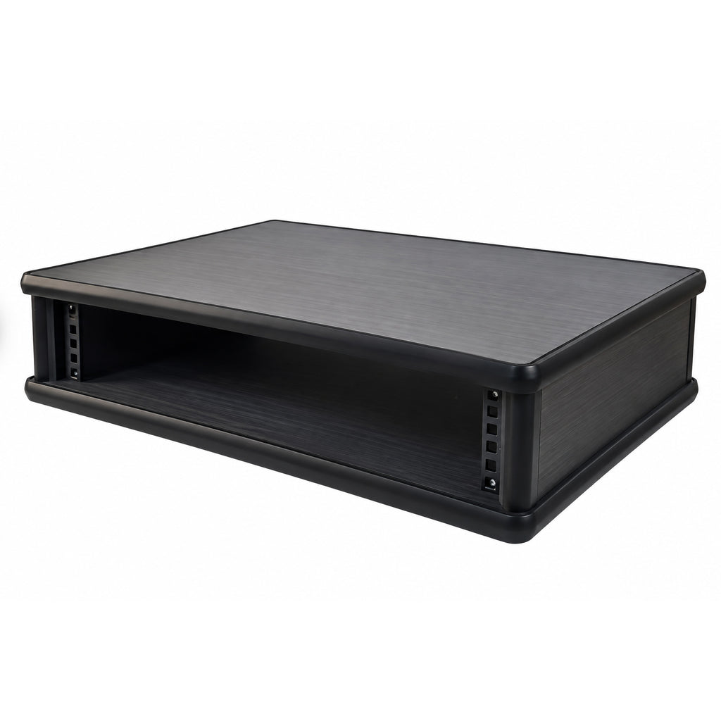 2U 19" Pro Audio Rack Made from Black Hacienda Laminate Wood