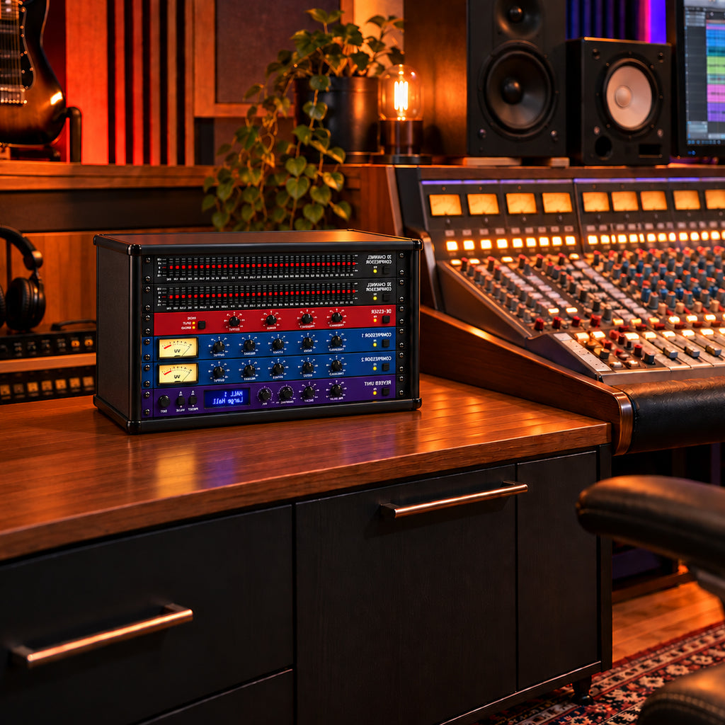 6U 19" Pro Audio Rack Made from Black Hacienda Laminate Wood